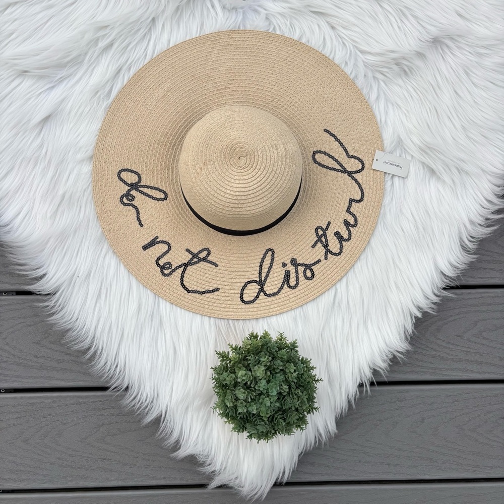Do Not Disturb Floppy Straw Hat
